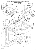 CONTROLS AND REAR PANEL Diagram and Parts List for CCW5244W0  Whirlpool Washer
