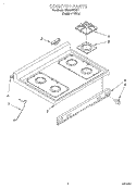 COOKTOP Diagram and Parts List for SF365BEYQ7  Whirlpool Range