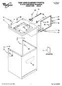 TOP AND CABINET PARTS Diagram and Parts List for 4PGSC9455JT2  Whirlpool Washer