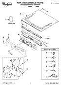 TOP AND CONSOLE PARTS Diagram and Parts List for WED8300SB1  Whirlpool Dryer