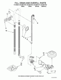 FILL, DRAIN AND OVERFILL PARTS Diagram and Parts List for DU1300XTVS7  Whirlpool Dishwasher