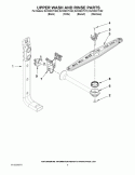 UPPER WASH AND RINSE PARTS Diagram and Parts List for DU1030XTXB2  Whirlpool Dishwasher