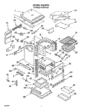 OVEN Diagram and Parts List for SB160PEXQ0  Whirlpool Wall Oven