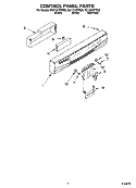 CONTROL PANEL PARTS Diagram and Parts List for DU1101XTPS6  Whirlpool Dishwasher