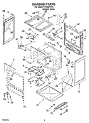 CHASSIS PARTS Diagram and Parts List for RF260BXSW0  Whirlpool Range