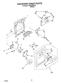 DISPENSER FRONT Diagram and Parts List for 4YED27PQFN03  Whirlpool Refrigerator