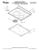 COOKTOP PARTS Diagram and Parts List for WFE381LVQ1  Whirlpool Range