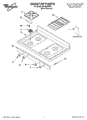 COOKTOP PARTS Diagram and Parts List for GS445LEMS0  Whirlpool Range