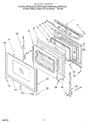DOOR Diagram and Parts List for GR399LXGB2  Whirlpool Range
