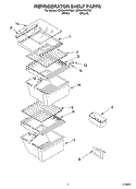 REFRIGERATOR SHELF PARTS Diagram and Parts List for CS25AFXKQ02  Crosley Refrigerator
