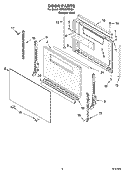 DOOR PARTS, OPTIONAL PARTS (NOT INCLUDED) Diagram and Parts List for VSF303PEKQ4  Whirlpool Range
