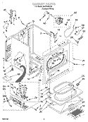 CABINET Diagram and Parts List for SGDS800JQ0  Whirlpool Dryer