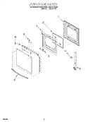 OVEN DOOR Diagram and Parts List for RS610PXEN0  Whirlpool Range