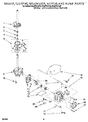 BRAKE, CLUTCH, GEARCASE, MOTOR AND PUMP Diagram and Parts List for CAE2791AN0  Whirlpool Washer