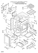 OVEN AND DRAWER Diagram and Parts List for SS385PEBQ1  Whirlpool Range