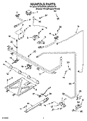 MANIFOLD PARTS Diagram and Parts List for SF3020EKT2  Whirlpool Range