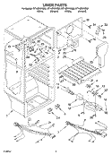 LINER PARTS Diagram and Parts List for RT14ZKYKZ02  Roper Refrigerator
