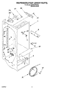 REFRIGERATOR LINER Diagram and Parts List for GD5THGXKS01  Whirlpool Refrigerator