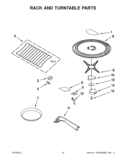 RACK AND TURNTABLE PARTS Diagram and Parts List for KHMS2050SSS4  KitchenAid Microwave