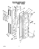 FREEZER DOOR Diagram and Parts List for RS22BRXBW00  Roper Refrigerator