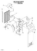 AIR FLOW Diagram and Parts List for BRS70XRANA03  Whirlpool Refrigerator