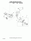 PUMP AND MOTOR PARTS Diagram and Parts List for WFW9470WW00  Whirlpool Washer