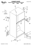 CABINET PARTS Diagram and Parts List for ET8WTKXVB00  Whirlpool Refrigerator