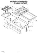 DRAWER & BROILER PARTS, OPTIONAL PARTS Diagram and Parts List for RF196LXMQ2  Whirlpool Range