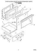 OVEN DOOR AND STORAGE DRAWER Diagram and Parts List for SEP340XX1  Roper Range