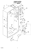 LINER Diagram and Parts List for PVWM600JY0  Whirlpool Cabinet