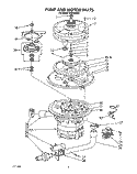 PUMP AND MOTOR Diagram and Parts List for KUDI22XX1  KitchenAid Dishwasher