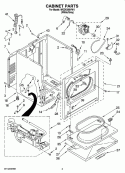 CABINET PARTS Diagram and Parts List for WGD5300VW1  Whirlpool Dryer