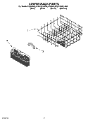 LOWER RACK Diagram and Parts List for KUDI01ILSS0  Whirlpool Dishwasher