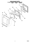 OVEN DOOR PARTS Diagram and Parts List for YKEBC278KM0  KitchenAid Wall Oven