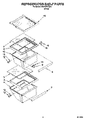 REFRIGERATOR SHELF PARTS Diagram and Parts List for CS25CFXTQ00  Crosley Refrigerator