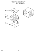 INTERNAL OVEN Diagram and Parts List for RBD245PDQ3  Whirlpool Wall Oven