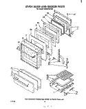 OVEN DOOR AND BROILER Diagram and Parts List for SF330PSPW0  Whirlpool Range