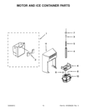 MOTOR AND ICE CONTAINER PARTS Diagram and Parts List for WRS950SIAH00  Whirlpool Refrigerator
