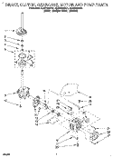 BRAKE, CLUTCH, GEARCASE, MOTOR & PUMP Diagram and Parts List for 4LBR7255AN1  Whirlpool Washer