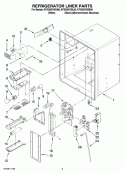 REFRIGERATOR LINER PARTS Diagram and Parts List for KFIS20XVWH00  KitchenAid Refrigerator