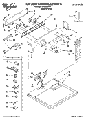 TOP AND CONSOLE PARTS Diagram and Parts List for LGQ9030PQ1  Whirlpool Dryer