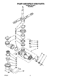 PUMP AND SPRAY ARM Diagram and Parts List for WU1000Y1  Roper Dishwasher