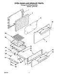 OVEN DOOR AND BROILER Diagram and Parts List for SF3007SRN6  Whirlpool Range