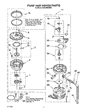 PUMP AND MOTOR Diagram and Parts List for KUDJ230YWH1  KitchenAid Dishwasher