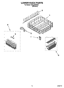 LOWER RACK PARTS, OPTIONAL PARTS (NOT INCLUDED) Diagram and Parts List for KUDL02FRSS0  KitchenAid Dishwasher