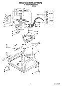 MACHINE BASE PARTS Diagram and Parts List for 1CWTW5505SQ0  Whirlpool Washer