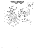 INTERNAL OVEN Diagram and Parts List for KEBS247DBL12  KitchenAid Wall Oven