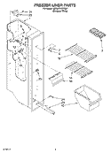 FREEZER LINER Diagram and Parts List for 6ED0GTKXKQ01  Whirlpool Refrigerator
