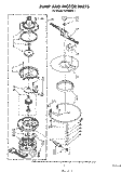 PUMP AND MOTOR Diagram and Parts List for DU7400XS1  Whirlpool Dishwasher