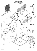 UNIT PARTS, OPTIONAL PARTS Diagram and Parts List for RT21AKXKQ03  Roper Refrigerator